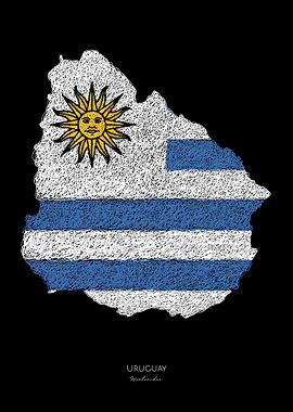 Uruguay World Cup Flag Map