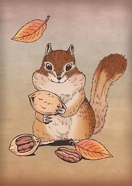 Cute Red Squirrel Art