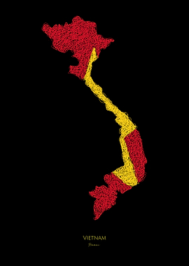 Vietnam World Cup Flag Map