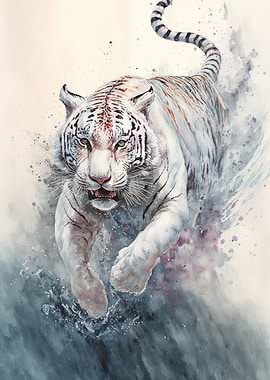 White Tiger Growling
