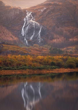 Waterfall with reflection