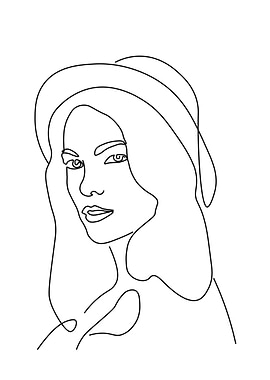 One Line Art Woman