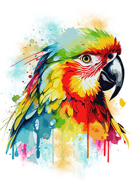 Colorful Parrot Bird Art
