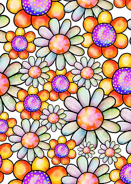 Doodle Floral Pattern 01