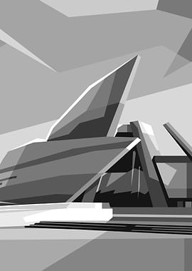 Grayscale Astana Building