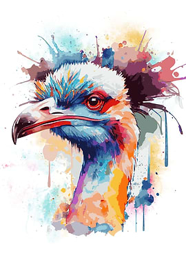 Abstract Ostrich Painting