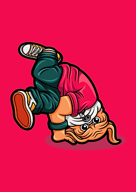 pug dog dancing breakdance