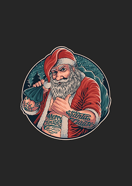 Santa with tattoo
