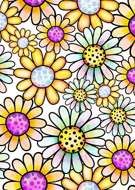 Doodle Floral Pattern 06