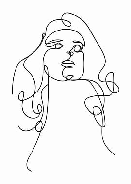 One Line Art Woman