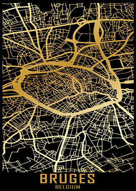 Bruges Belgium City Map