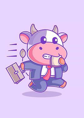 cow is in a hurry to go