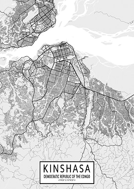 Kinshasa City Map Light