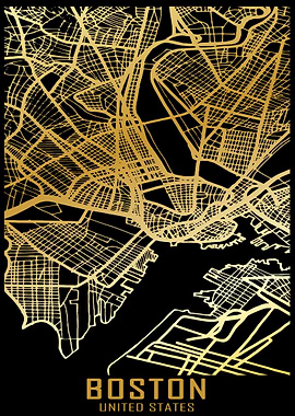 Boston USA City Map