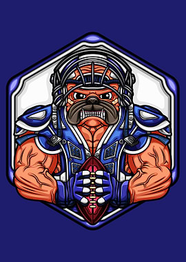 Cute pug dog football