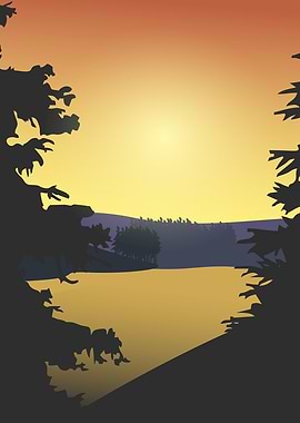 sunset view minimalist