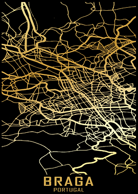 Braga Portugal City Map