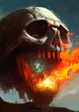 Burning skull
