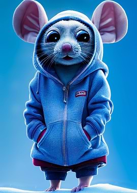 Mouse in a hoodie