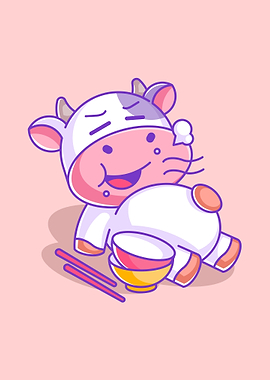 cow full stomach after eat