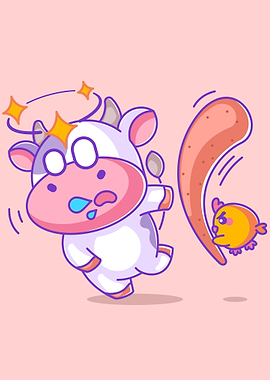 Cute cow fainted hit