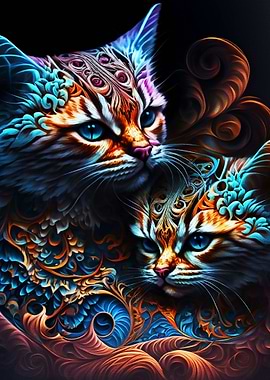 Cats vivid and colorful