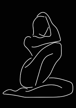 One Line Art Woman