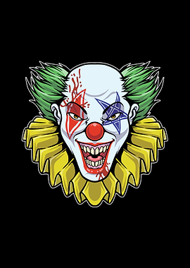 Crazy clown head