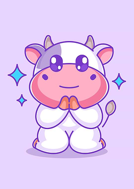 Cute cow feeling sorry