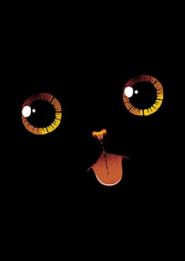 Cute Black Cat Minimalist