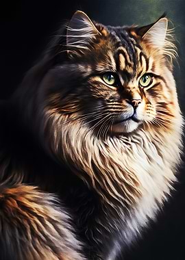 Paint Long Hair Cat