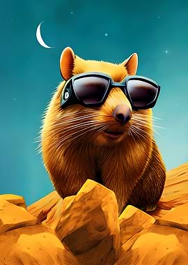 A wombat with sunglasses