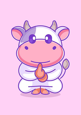 Cute cow ninja