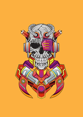 Skull cyborg mecha