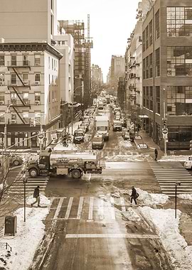 New York City Street Sepia