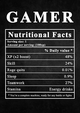 Gamer Nutritional Facts