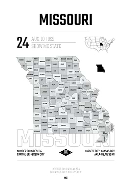 Missouri state map USA