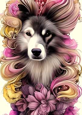 Whimsical Collie Dog