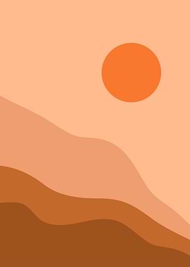 Modern Landscape with sun