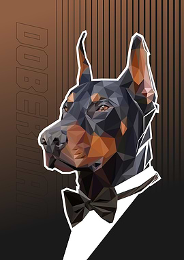 DOBERMAN DOG LOWPOLY ART B