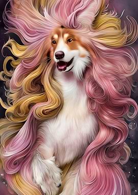 Surreal Collie Dog
