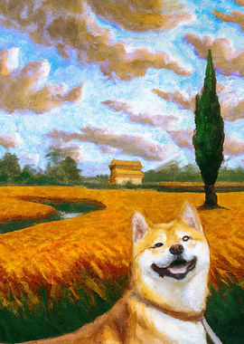 Wheat Field and Cypress