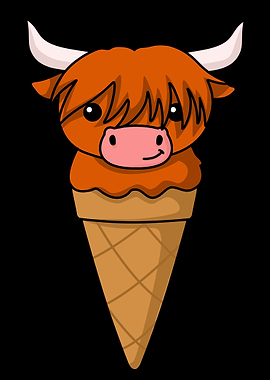 Ice Cream Highland Cow