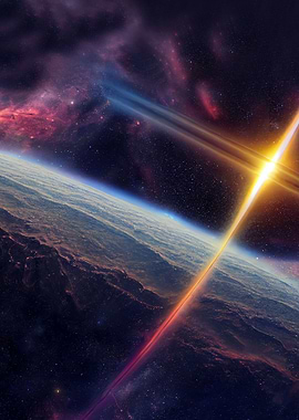 Space with light effects