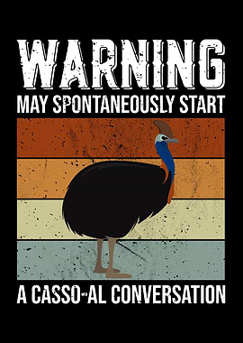Retro Cassowary Bird
