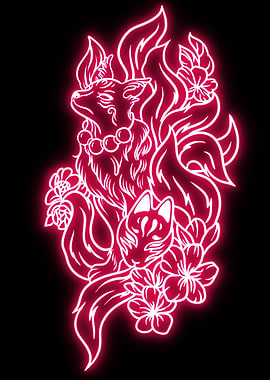 fox kitsune neon