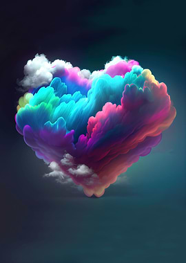 Cloud heart with gradient