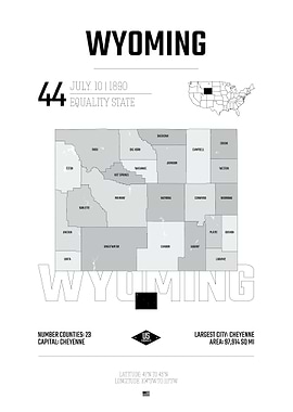 Wyoming state map USA