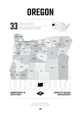 Oregon stae map USA