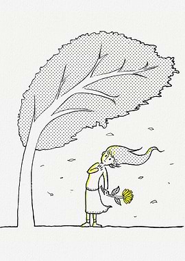 Wind Girl With Tree